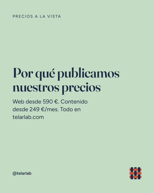 Por qué publicamos nuestros precios